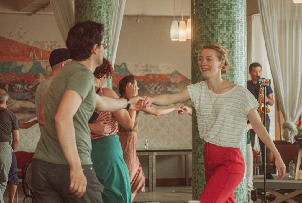 Lindy hop dancing, live music
